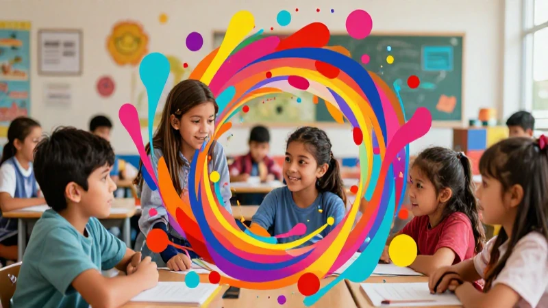 Niños mexicanos vibrantes aprendiendo en un aula moderna