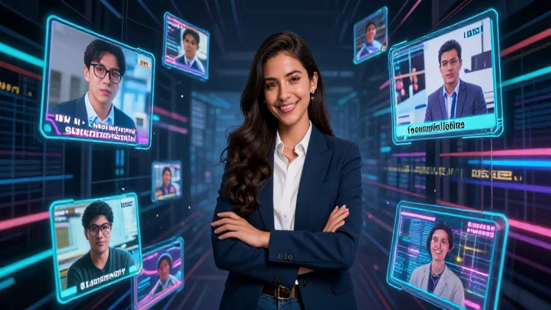 Educador mexicano joven con estética digital