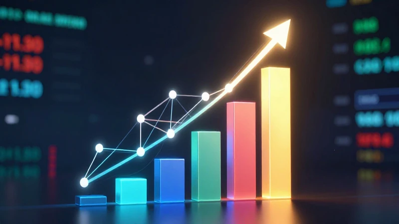 Gráfico 3D de datos ascendentes con diseño premium