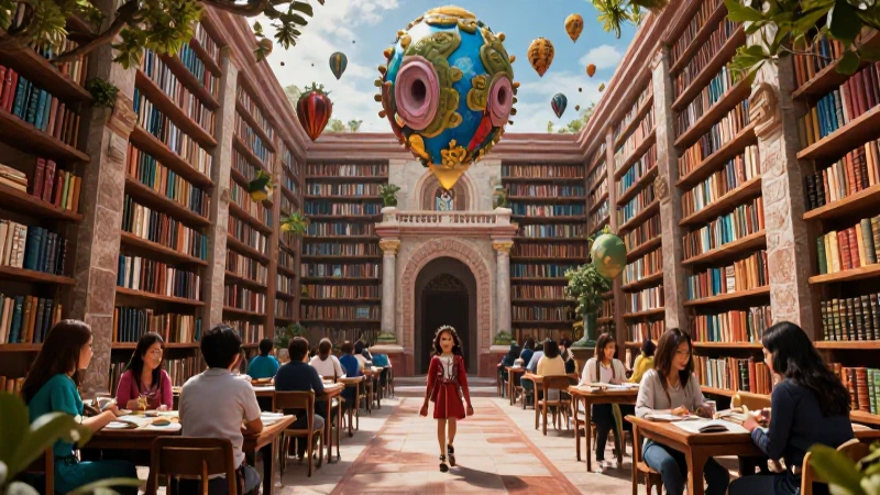 Realismo mágico: definición, características y referentes 3 Ilustración mexicana detallada y educativa con atmósfera surrealista
