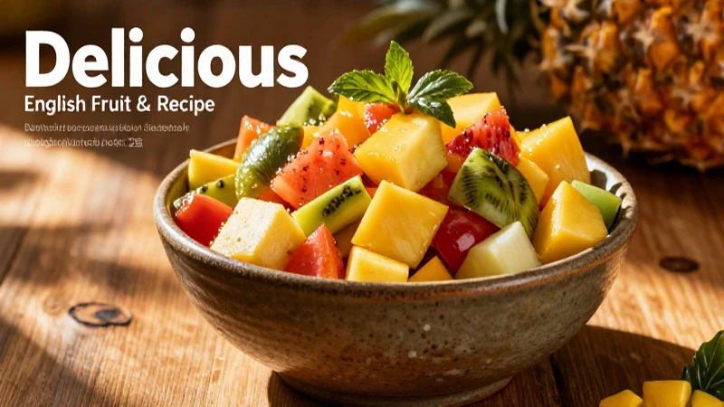 Delicious English Fruit Salad Recipe: A Refreshing and Healthy Option 3 Ensalada tropical vibrante en cuenco rústico y sol