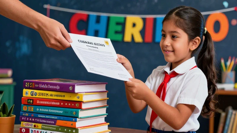 Niño mexicano recibe documento educativo oficial