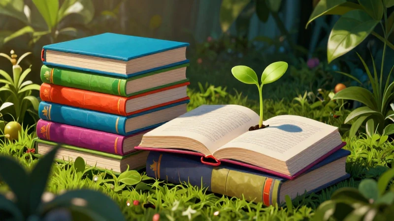 Libros, plantas y luz en portada de revista
