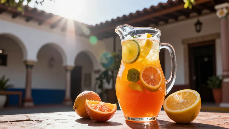 Fruta vibrante en hacienda bajo la luz