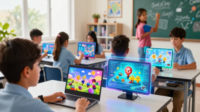 Juegos educativos entre niños en clase moderna