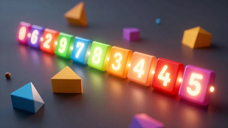 Visualización matemática vibrante con números fraccionarios
