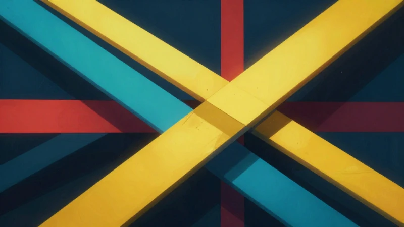 Geometría abstracta vibrante y moderna con iluminación cinematográfica