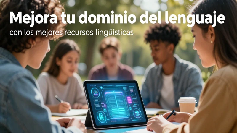 Mejora tu dominio del lenguaje con los mejores recursos lingüísticos 5 Estudiante aprende lenguaje con tecnología futurista