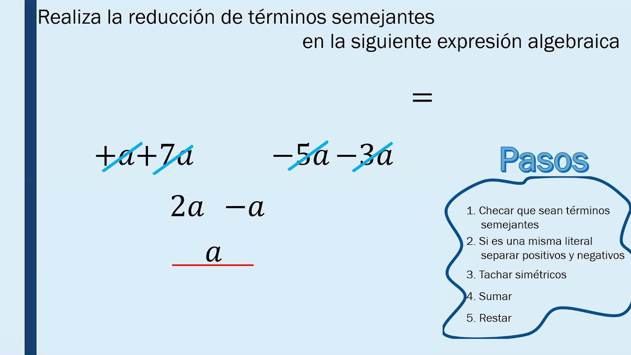 reduce terminos semejantes definicion y ejemplos