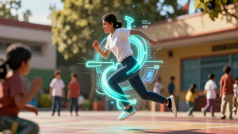 Atleta mexicano dinámico con datos abstractos