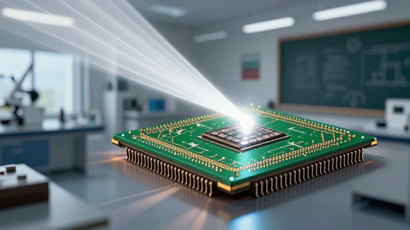 Microchip brillante ilustra innovación educativa
