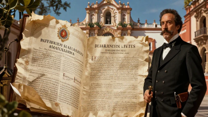 Administrador colonial barroco en documento detallado
