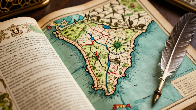 Reformas Borbónicas: Las claves de sus causas y consecuencias 6 Ilustración hiperrealista de mapa colonial antiguo
