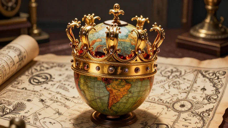 Corona Bourbon sobre mapa antiguo detallado