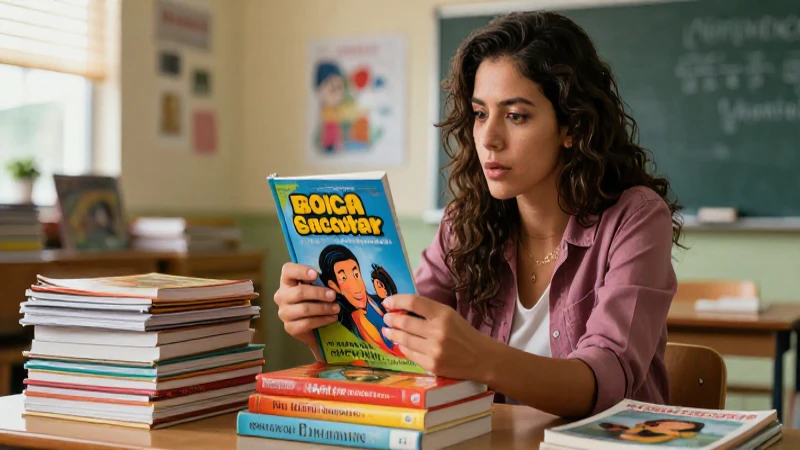 ¡Ahorra dinero! Regalo libros de texto usados para tus hijos 3 Madre elige libros vibrantes en un aula mexicana