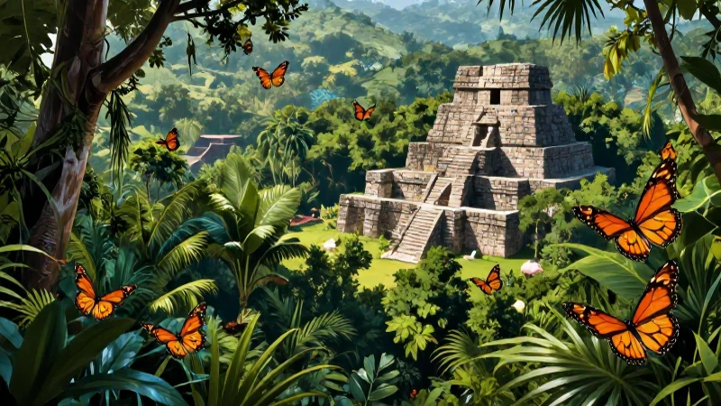 Biodiversidad mexicana: selva, mariposas, paisaje ancestral