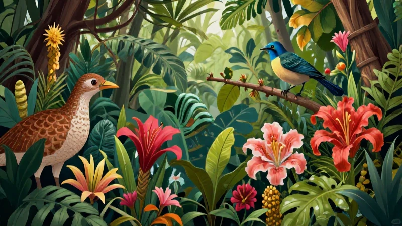 Flora vibrante de Conoce en ilustración detallada