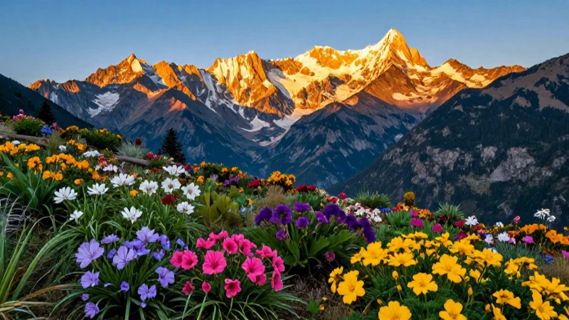 Majestuoso paisaje alpino con iluminación cinematográfica