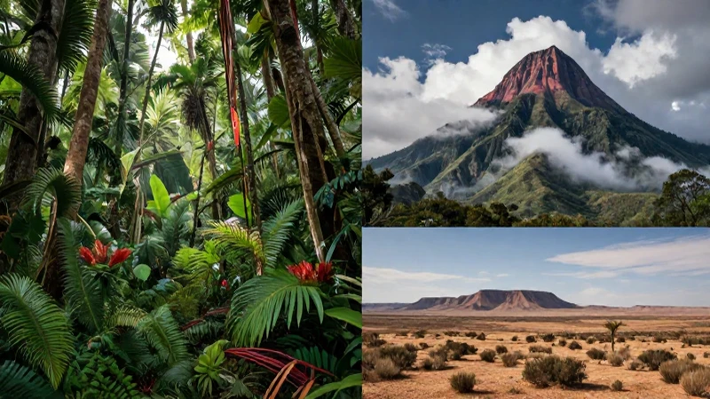 Collage de diversos ecosistemas naturales mexicanos detallados