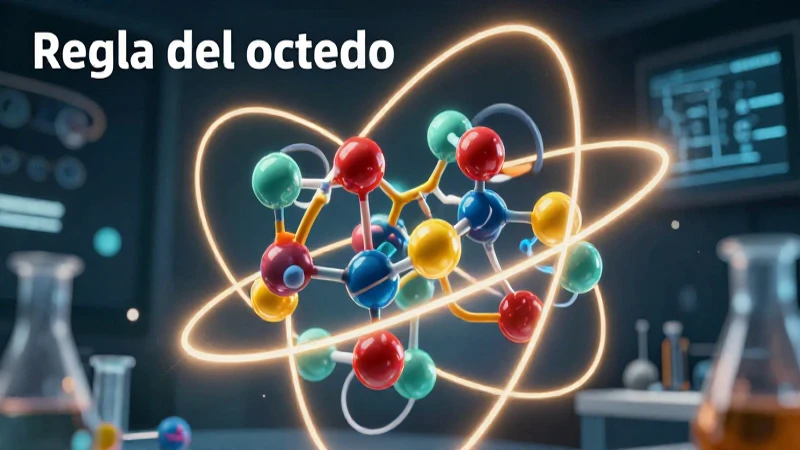 Molécula orgánica vibrante ilustra la regla del octeto