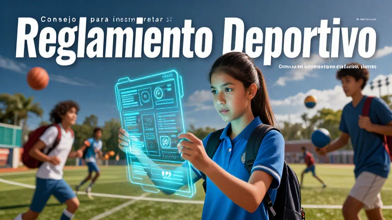 Estudiante mexicano estudia reglamentos deportivos vibrantes