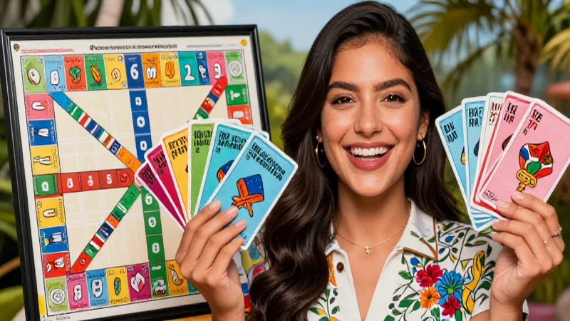 Retrato vibrante de mujer mexicana y juego educativo