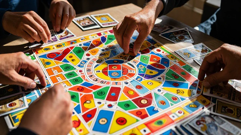 Juego educativo vibrante bajo luz natural