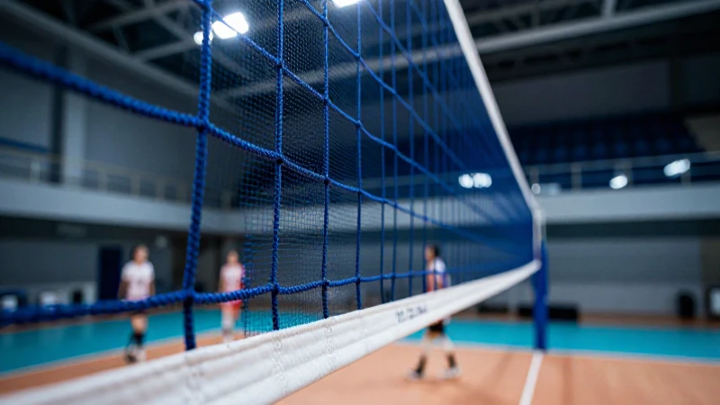 Red de voleibol limpia en primer plano y enfoque nítido