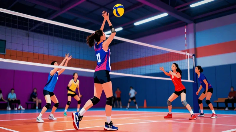 Voleibol dinámico con estética mexicana moderna vibrante