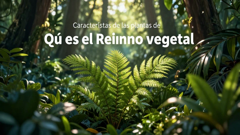 Ilustración visual de las características del reino vegetal