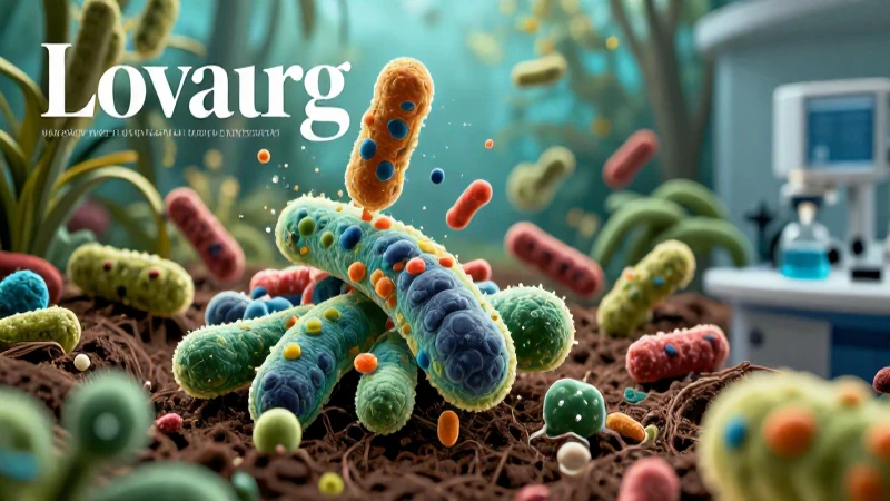 Ilustración digital de bacterias en suelo mexicano