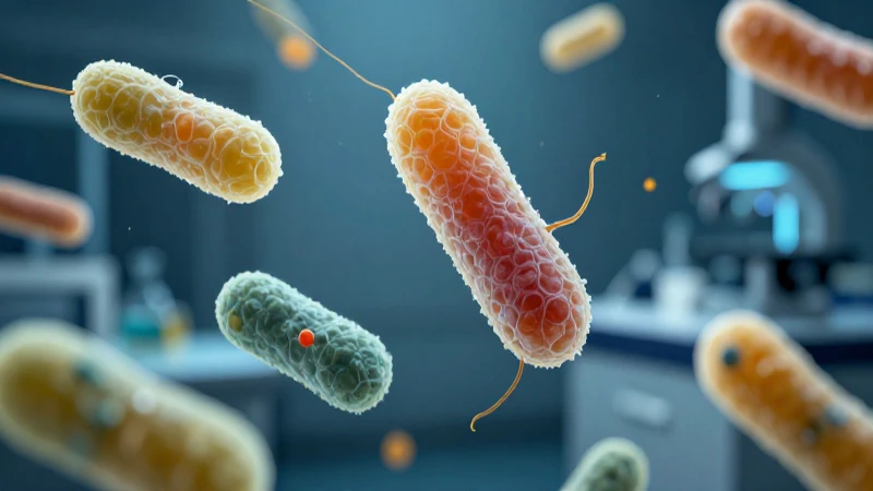 Células bacterianas vibrantes en un laboratorio dramático