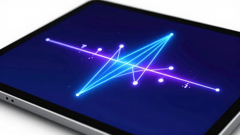 Gráfico matemático digital minimalista con luces vibrantes