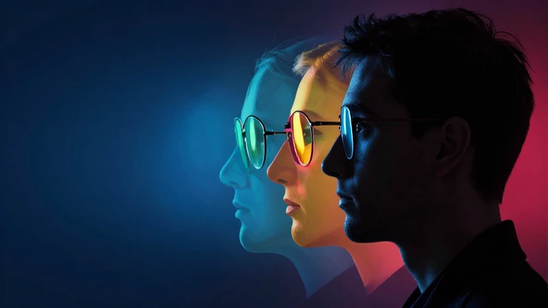 Relativismo: Ejemplos de uso y definición en contexto 3 Silueta académica con lentes que unen perspectivas dinámicas