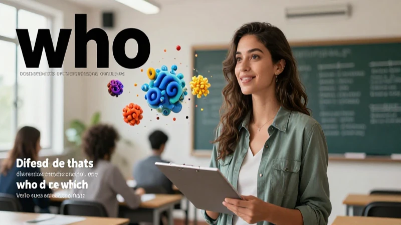 Relative clauses: cuándo usar who, which, whose o that 6 Portada educativa sobre cláusulas relativas en inglés