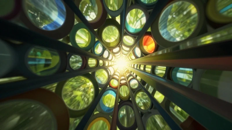 Geometría abstracta dinámica con luz cinematográfica