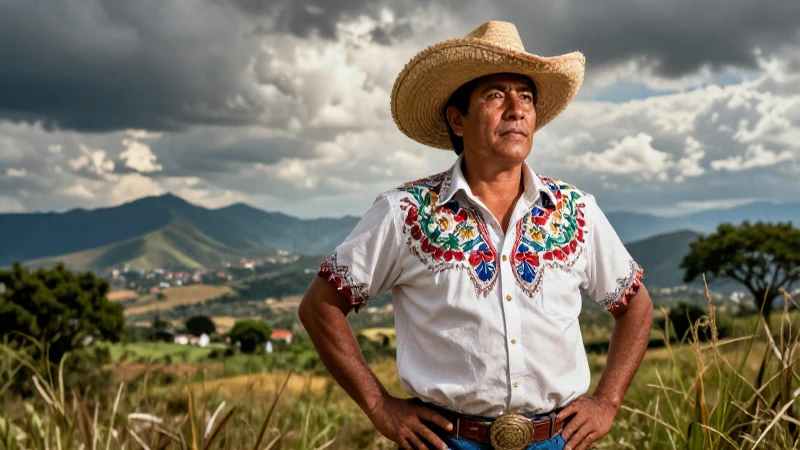 Campesino mexicano épico, estilo cinematográfico y detallado