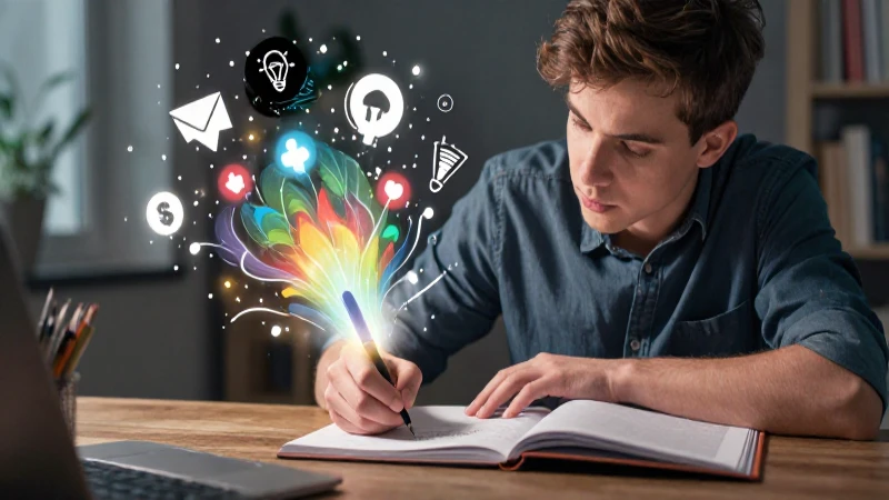 Creador joven generando ideas brillantes