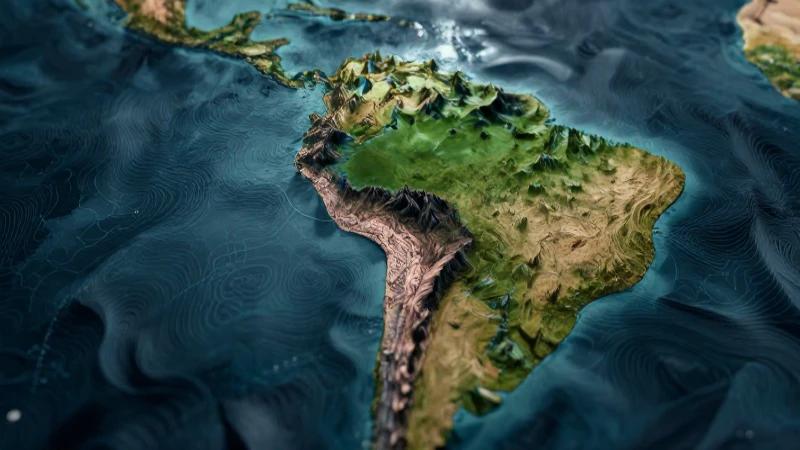 Mapa estilizado y vibrante de las Américas