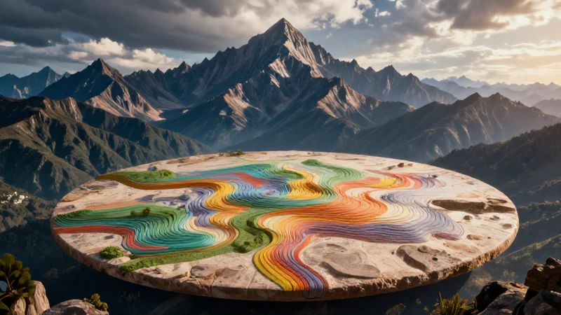 Paisaje andino con detalles de alta resolución y luz dramática
