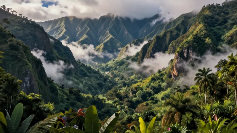 Qué es el relieve y cuáles son sus tipos y características 3 Montañas majestosas, selva vibrante y neblina artística
