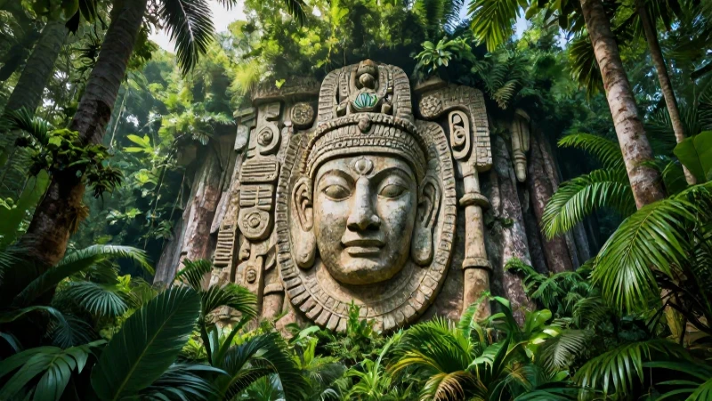 Explora los relieves impresionantes de México: una belleza natural en tu viaje 4 Selva mexicana exuberante con roca antigua