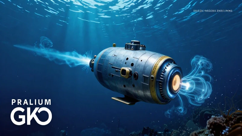 Submarino explorando el fondo marino dramático