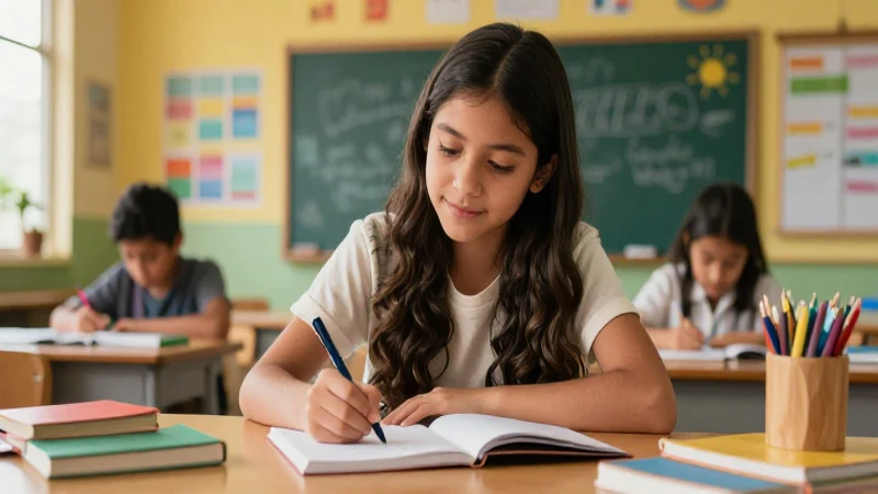 Renata: Enfrentando y Solucionando sus Problemas Diarios 4 Joven vibrante en aula mexicana profesional