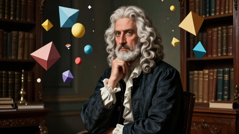 Descartes, ilustración moderna, con pensamiento geométrico
