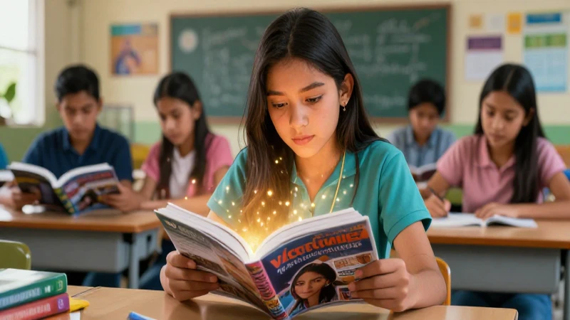Reporte de lectura: Importancia de los reportes de lecturas 6 Estudiante mexicano lee libro mágico en entorno moderno