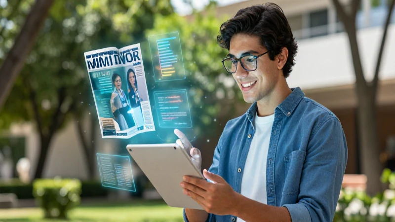 Qué es un reporte: definición y concepto en informática 5 Joven educadora holográfica interactúa con tablet