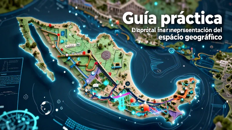 Mapa holográfico educativo vibrante sobre México