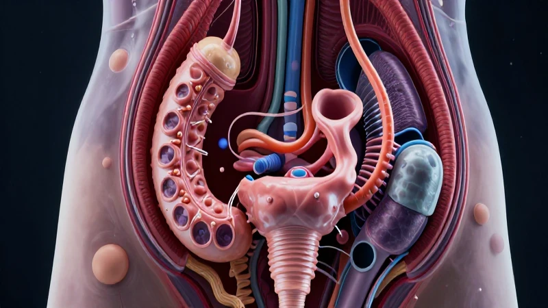 Ilustración científica vibrante de anatomía reproductiva