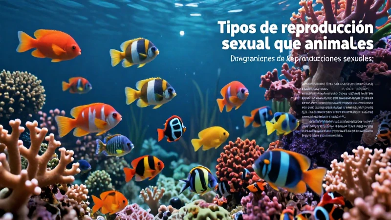 Ilustración educativa de reproducción sexual animal
